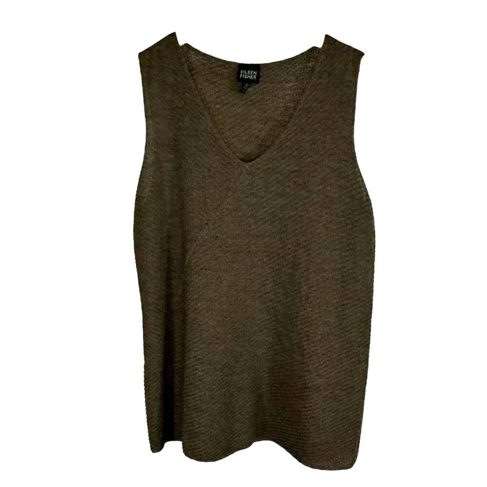 Eileen Fisher Size Medium Wool Tank Brunch Office Casual Lightweight Business